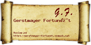Gerstmayer Fortunát névjegykártya